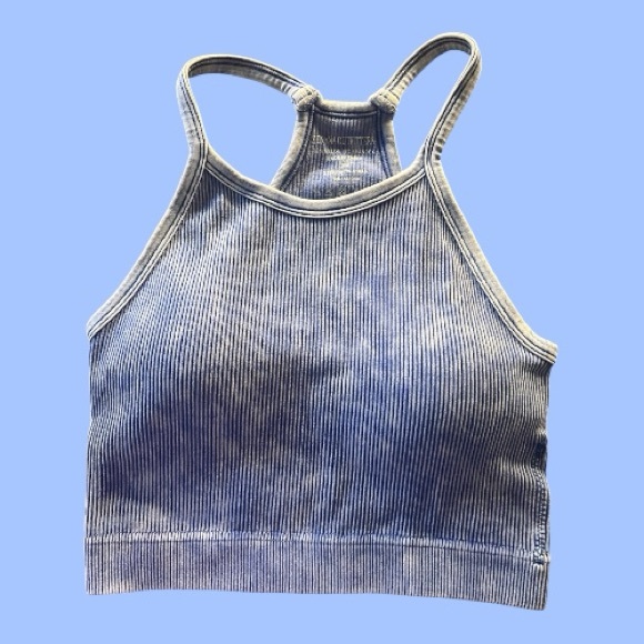 Zenana Outfitters Tops - Zenana Light Indigo Mineral Was Ribbed Brami